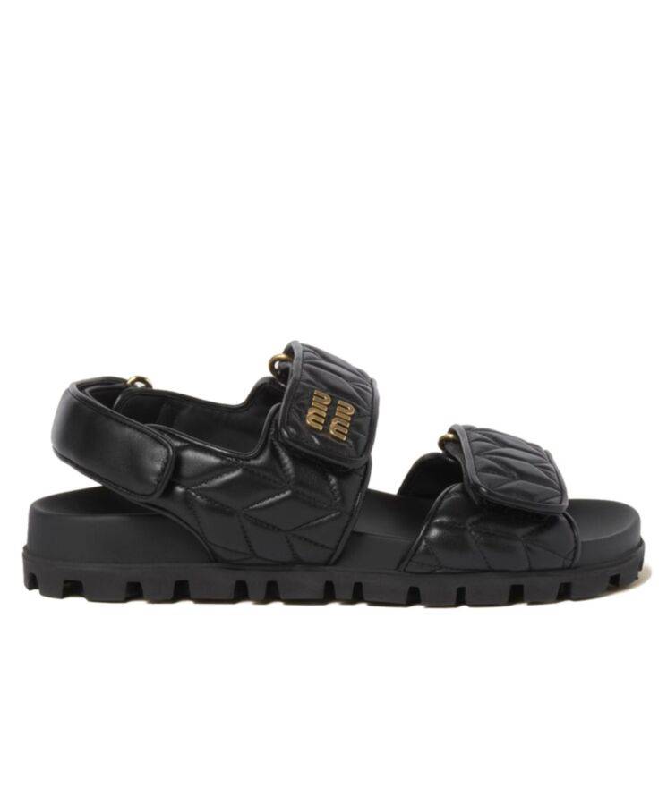 Matelasse leather sandal sample